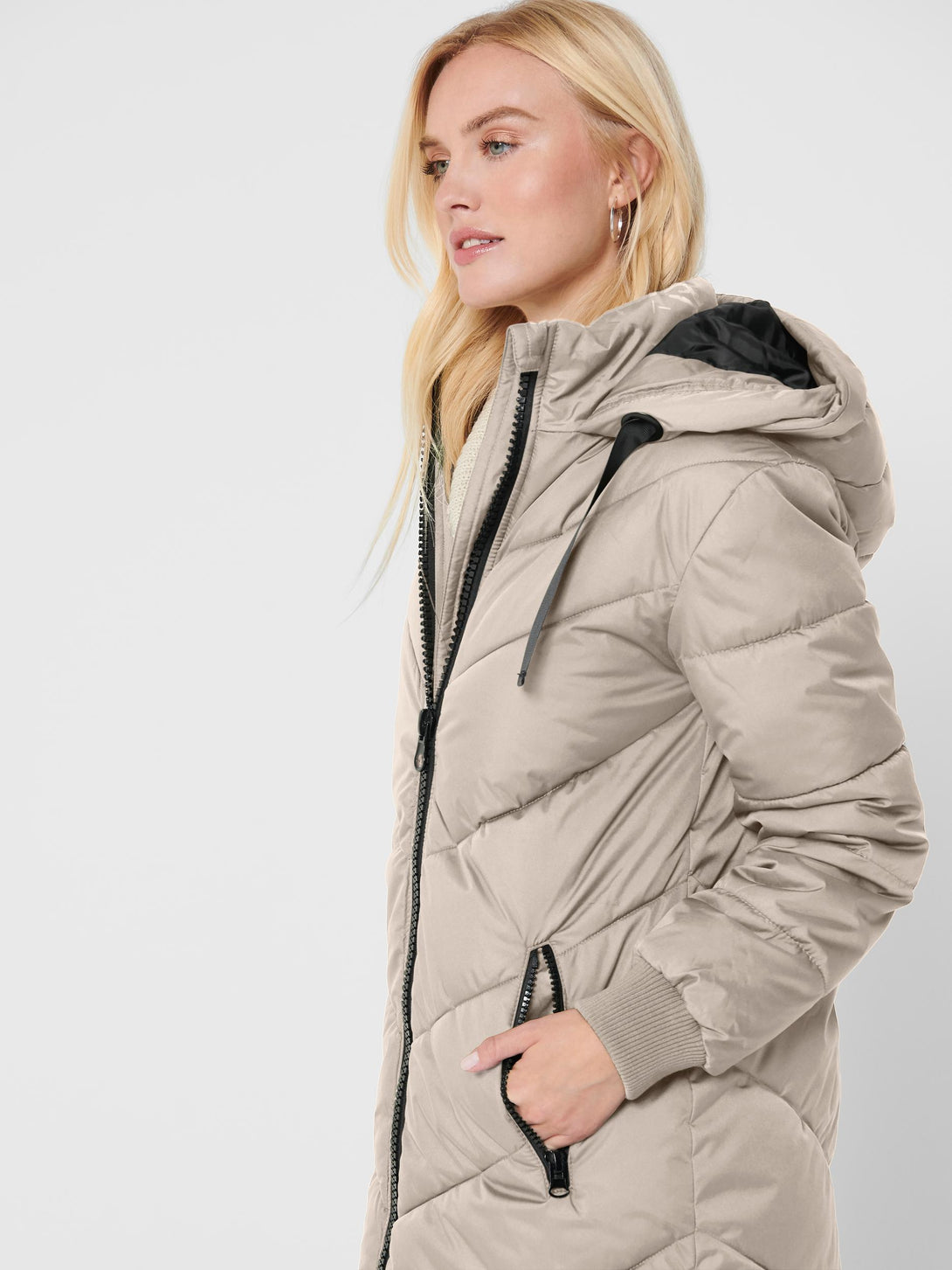Grace and Lace Longline Hooded Puffer Jacket - Silver Mist - Belle + Bliss  Boutique